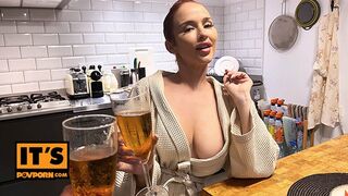 Cock sucking and footsie with hot babe Geisha Kyd