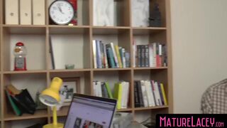 MatureLacey.com - Lacey Starr's interracial banging with a MILF and creampie