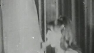 Retro babe's big dick blowjob before hairy pussy smashing