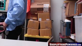 Teen bimbo punished roughly in the detectives office for shoplifting